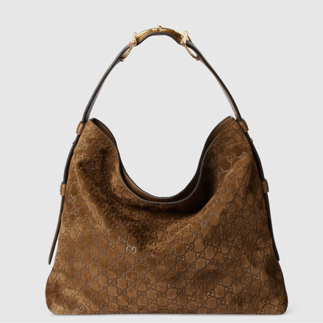 GG Debossed Suede Tote