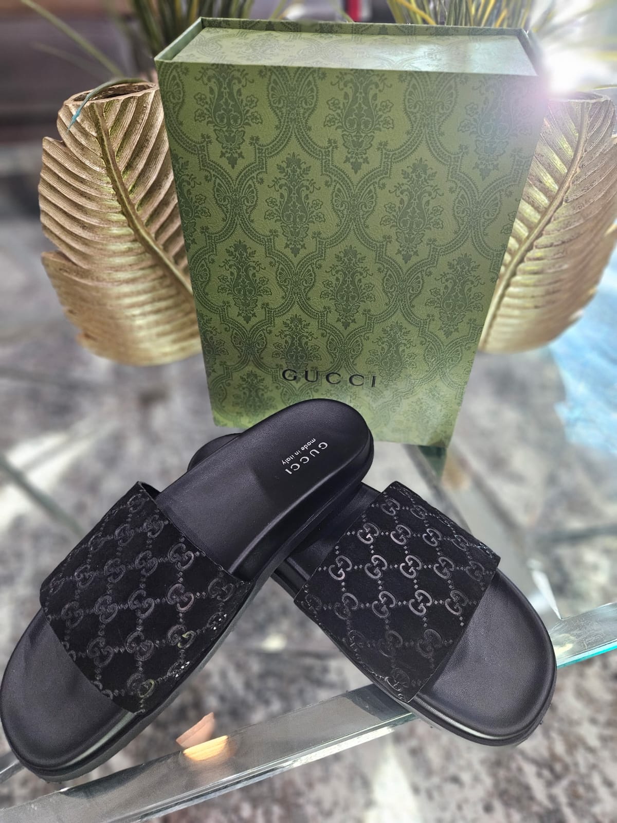 Men's GG Suede Sllde